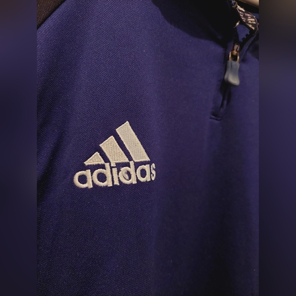 Adidas Clima Cool Dark Blue and White Men's XL Pullover Long Sleeve Sweater - Picture 2 of 13